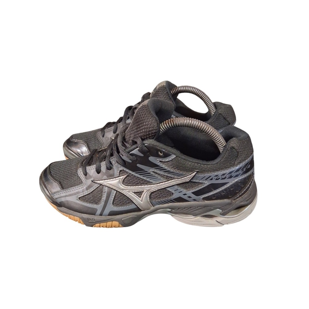 Mizuno Volleyball Shoes Wave Bolt 4 Womens Size 9.5 Sneakers Black Gray Silver